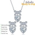 Wholesale 1CT Heart Cut VVS1 GRA Moissanite Bow Knot Jewelry Set Fashion 925 Silver Necklace and Earring Set for Wedding Gifts