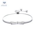 New Trend Jewelry 925 Sterling Silver Bowknot Zircon Bracelets for Women Girls