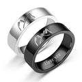 2021 Men Women Couple Jewelry Stainless Steel Ring Romantic Design Heart Wedding I Love You Letter Pattern