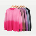 DOVEN OEM Manufacturer 400 Gsm Cotton Gradient Color Washed Vintage Wax Dye Fleece Round Neck Custom Logo Sweatshirt