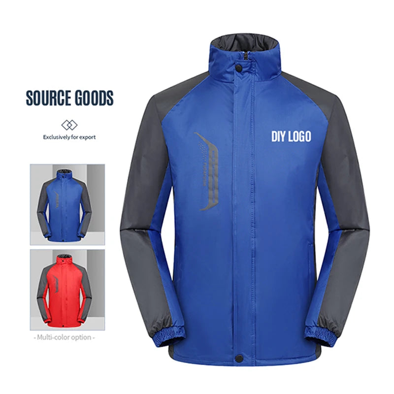 CHEAP Cost-effective Winter Jackets for Men Stand Collar Worker Thick Jackets With Fleece Inner Support Custom logo