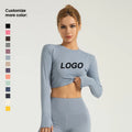 Women's Lightweight Seamless Fitness Sportswear Tops Quick Drying Gym Yoga Studio Running Workout Long Sleeve Wholesale