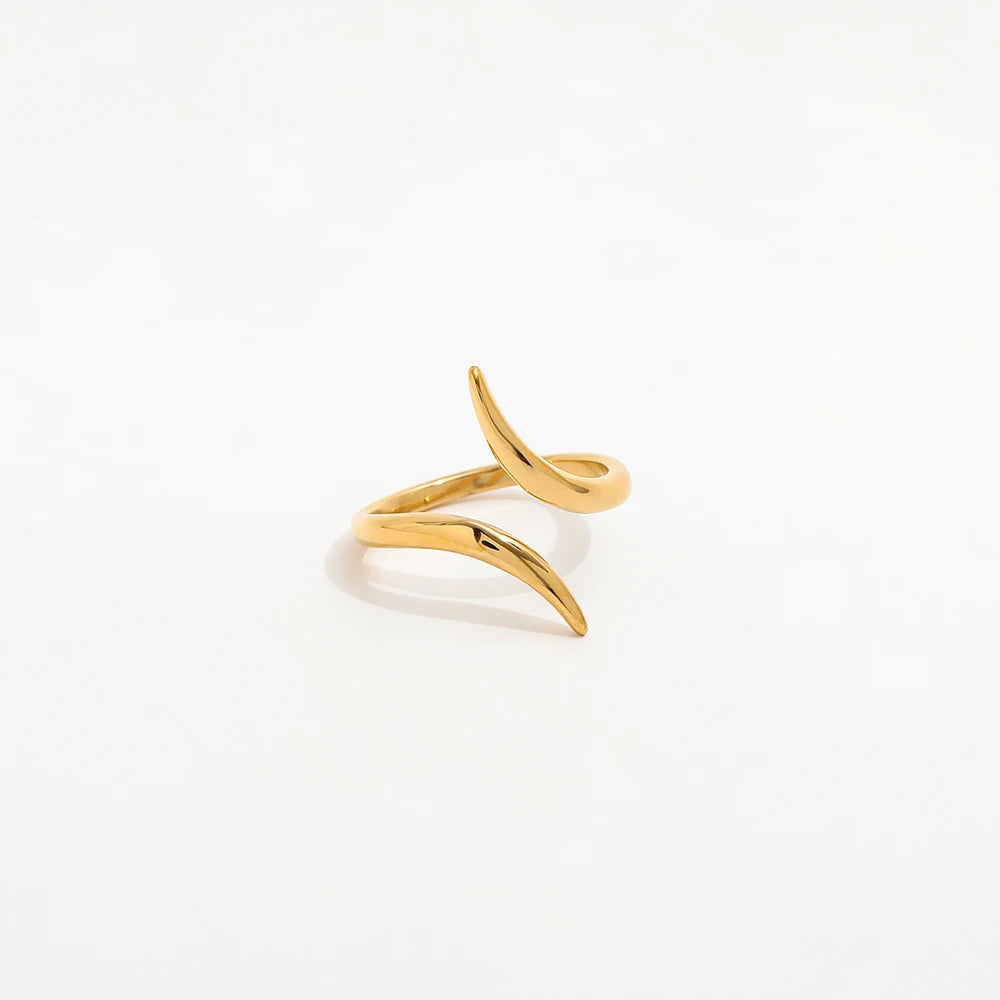 High End PVD Gold Plated Geometric Stainless Steel Rings for Women New Jewelry