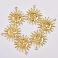 Sun Shape Pendant Brass Jewelry Charms Original Color DIY Jewelry Findings 25x22mm Hole: 1mm 50PCs/Bag