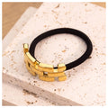 Powell   18k Gold Plated Hair Accessories Stainless Steel Jewelry  New Arrival  Black Rubber Hair Accessories for Women