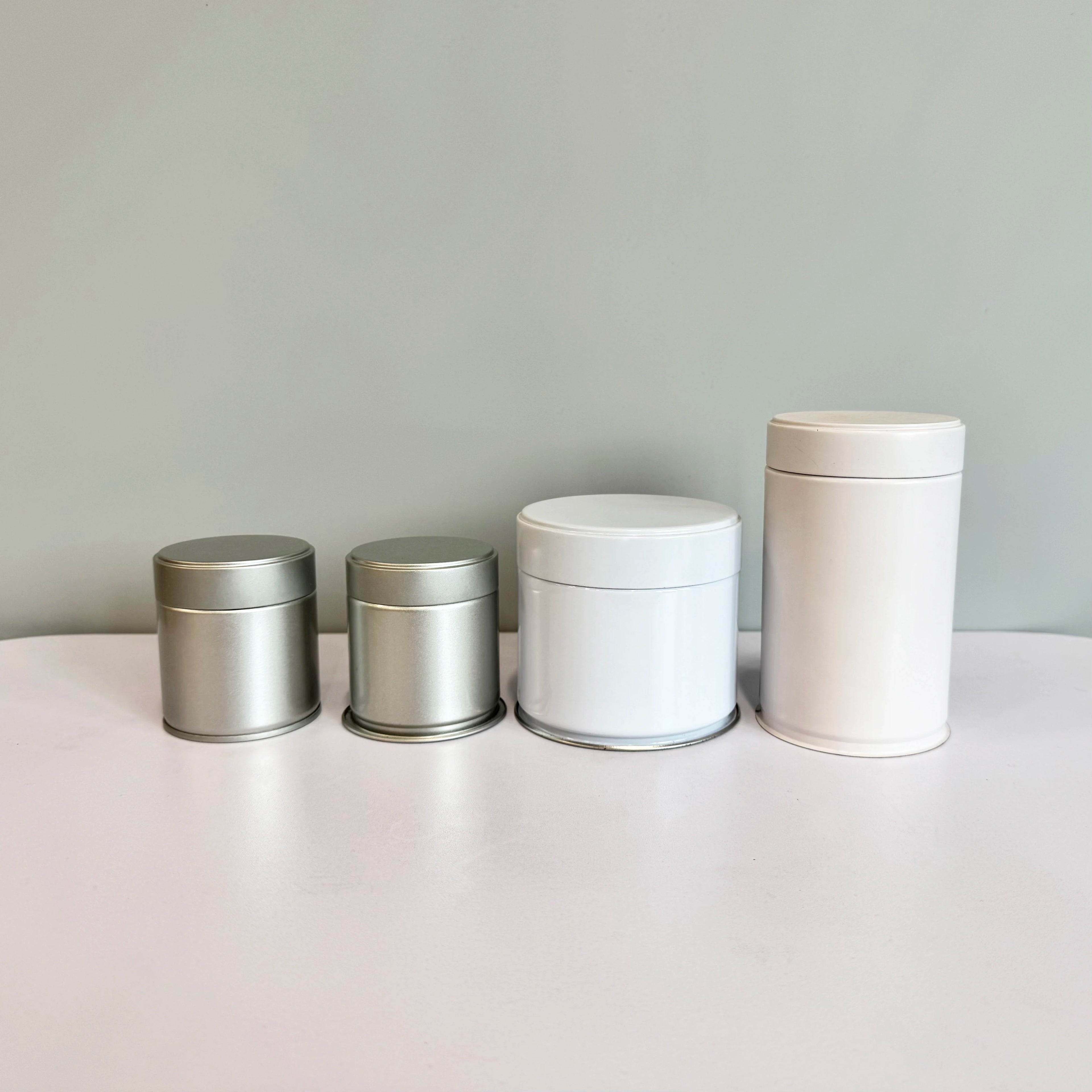 Empty Matcha Tin Cans Custom Tin Box 30g 50g 100g Coffee Tea Powder Tin Container with Screw Lid C888