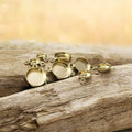 GP US 14K Gold Filled Bezel Cup Tray Charm Connector Round Plain Glue Bezel Charms Permanent Jewelry Chains Findings Supplies