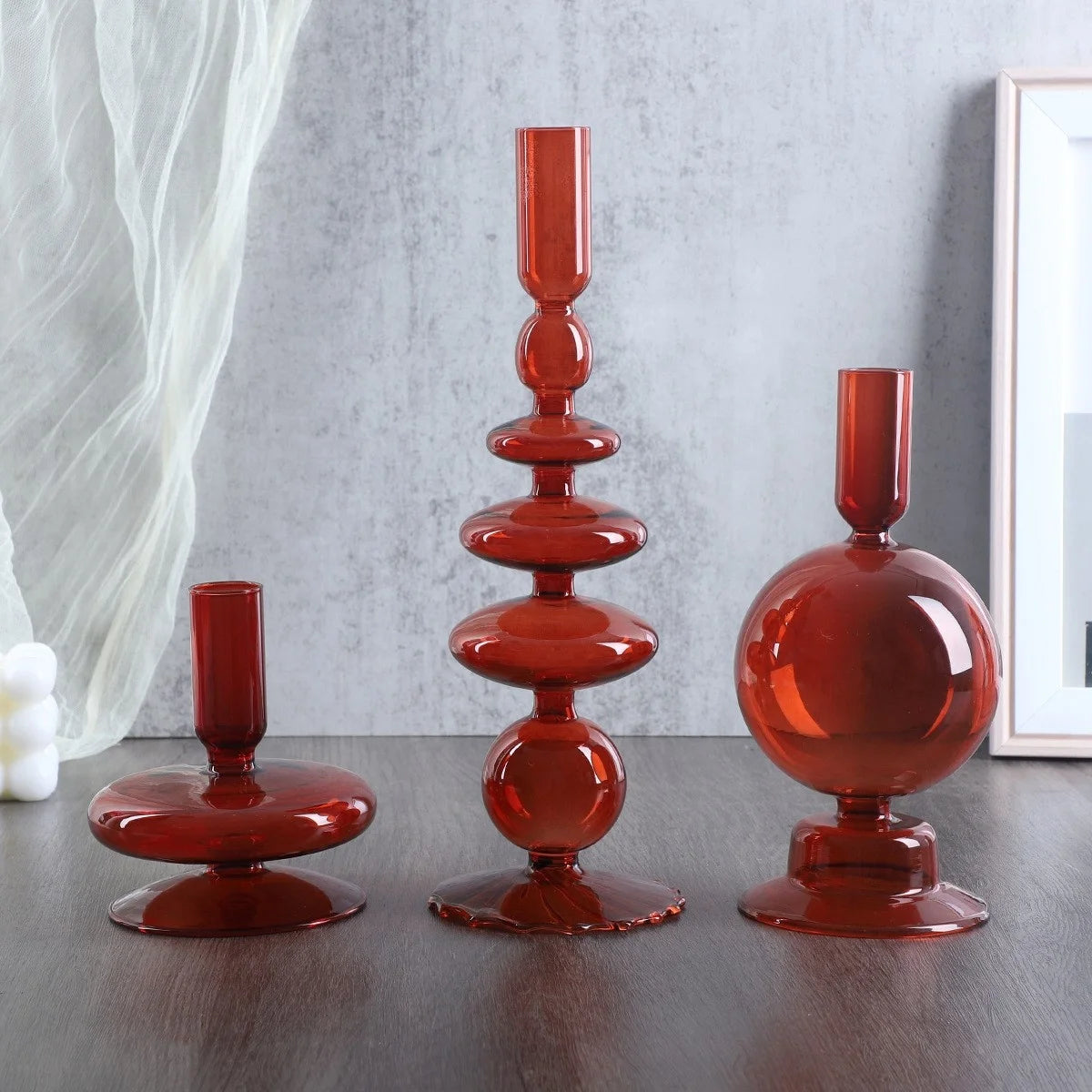 Wedding Decoration Festival Stand Candlestick Glass Candle Holder for Christmas