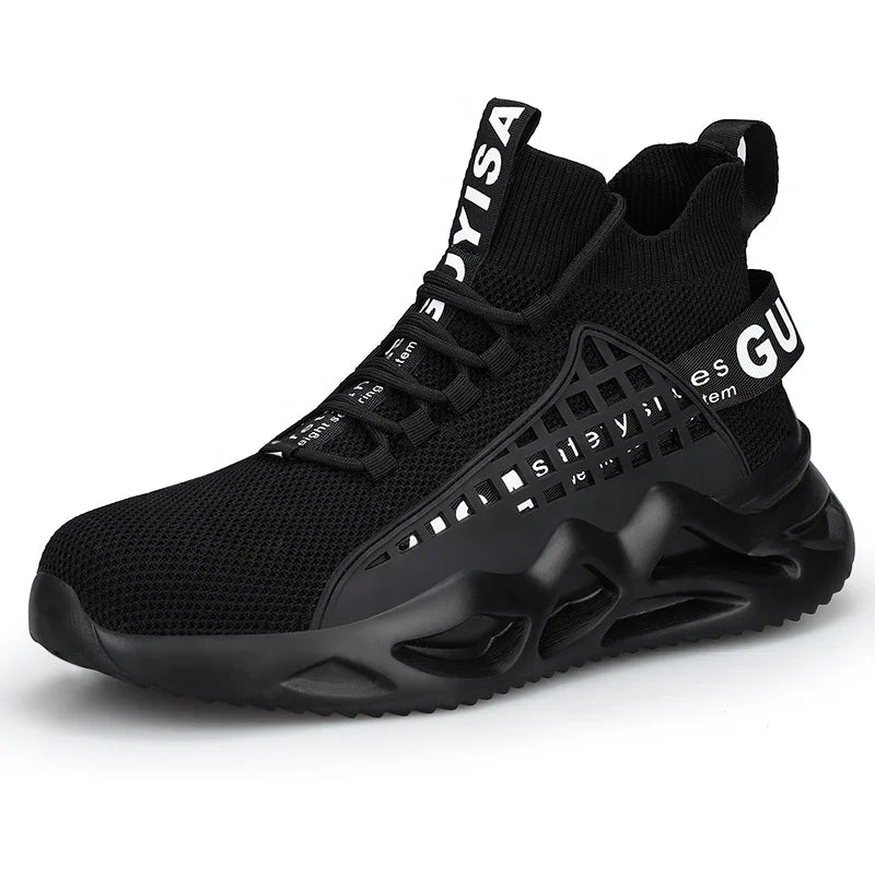 GUYISA Industrial Safety Shoes Fashion Lightweight Rubber Sole Steel Toe Climbing Safety Shoes