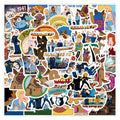 50Pcs Paradise PD Spoof Cartoon Sticker for Children Kids Decorative Toys Promotion Gift Luggage Laptop Stickers Set