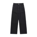 Vintage Solid Color New Fashion Brand Micro Cut Men's Jeans and Pants Designer Baggy Street Black Straight Denim Jeans