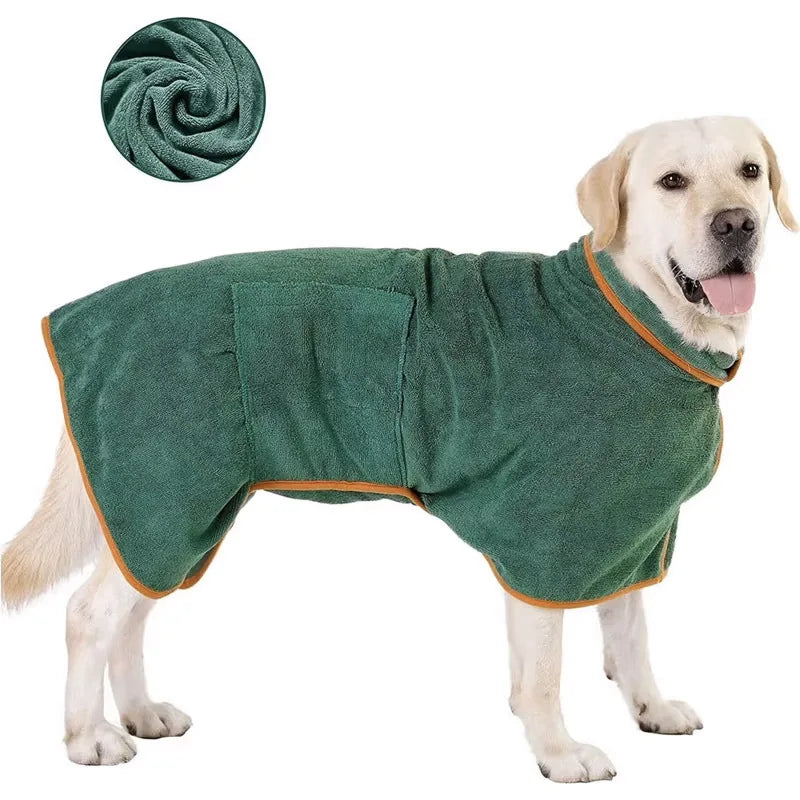 Quick Drying Washable Pet Towelling Bathing Accessories Adjustable Breathable Bath Clothes for Small Medium Large Dogs