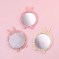 Midairy 4mm Thickness Wholesale Cute pink Rabbit Model Acetate Mirror Portable Makeup Portable Mirror 67*88mm 4374