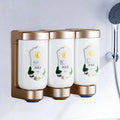 Customized Logo 400ml Hotel Bathroom Triple Shower Gel and Shampoo Dispenser Bottle