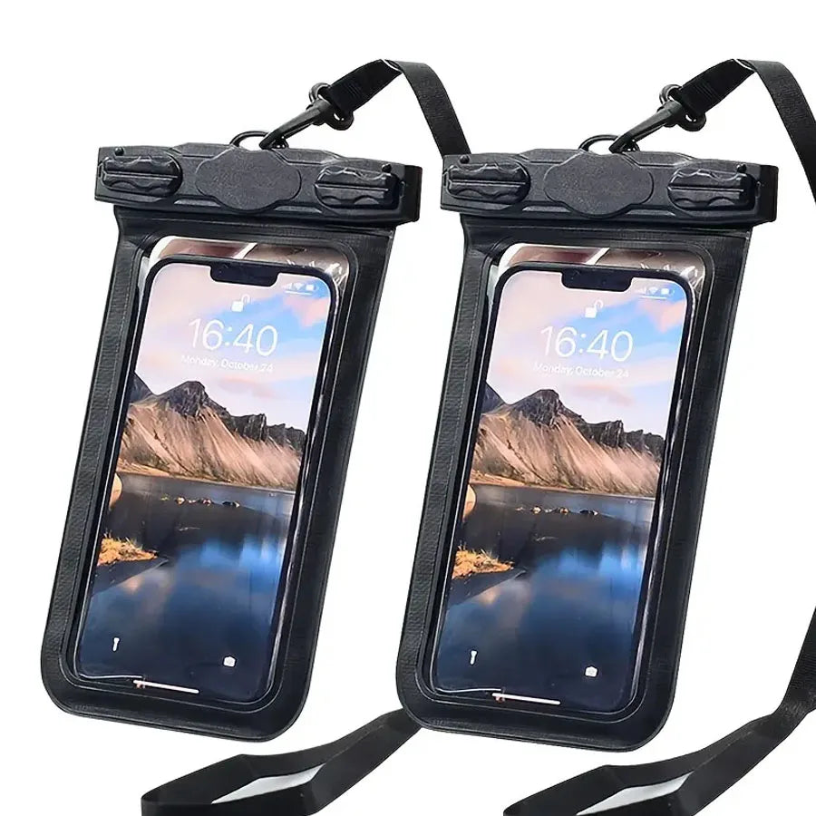 YouTuo Universal Sealed PVC Waterproof IPX-8 Phone Pouch Dry Bag for Swimming Diving Outdoor Sports Protective Case Black/White