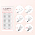 DIYDAY 3D 6D 8D 10D Silk Premade Fan Eyelash Mink PBT Fiber False Cluster Lash Extensions