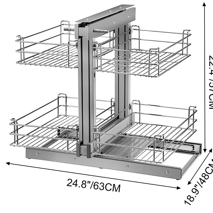 VT-09.035 Hot Selling Modern Design Stainless Steel Kitchen Pull-Out Storage Basket Cabinet Baskets