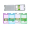 Hard Plastic Transparent ID Cardholder Vertical Double Side ID Badge Holder for Lanyard