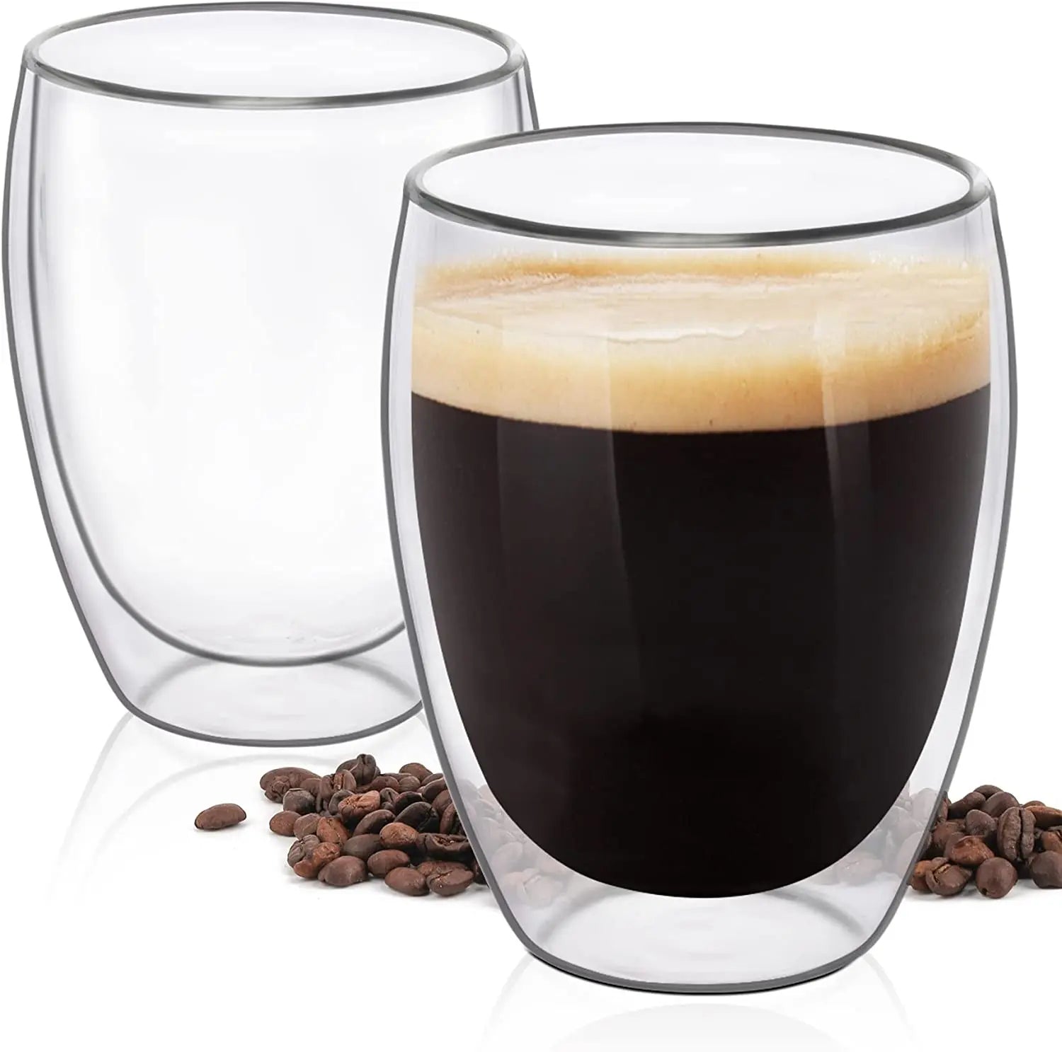 Thickened Clear Glass Double Wall Cups Tea Latte Cappuccino Espresso Mugs Insulated Layer Coffee Cups Drinking Glasses
