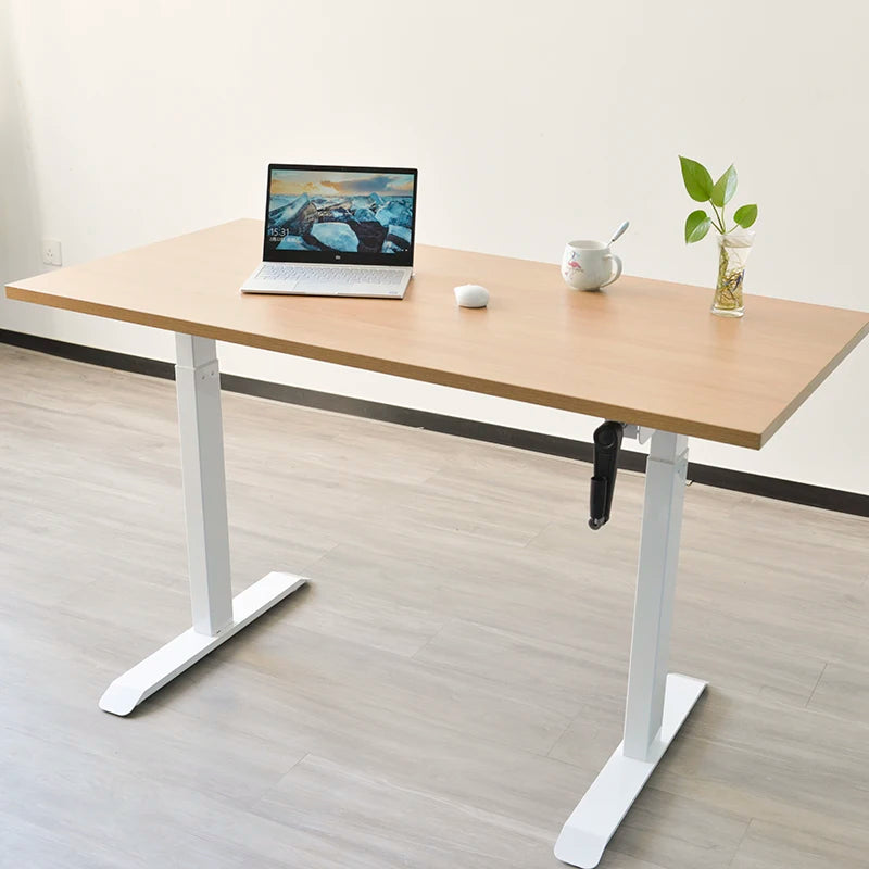 Factory Manual Lifting Computer Desk Height Adjustable Standing Desk Frame Hand Crank Sit Stand Desk