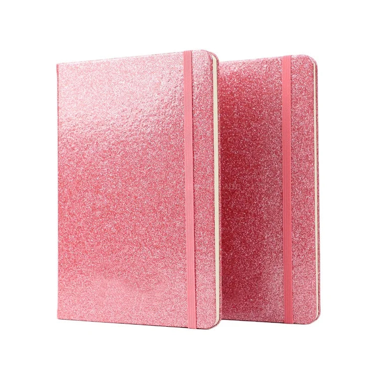 Light Pink Shining Bling Custom Hardback Printed Glitter Dairy Notebook Hardcover Journal for Girl