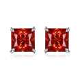 Aimgal Fine Jewelry Four Claw Princess Cut 5*5mm 1ct D-VVS1-3EX rainbow Moissanite Earrings S925 Sterling Silver Plated 18k Gold