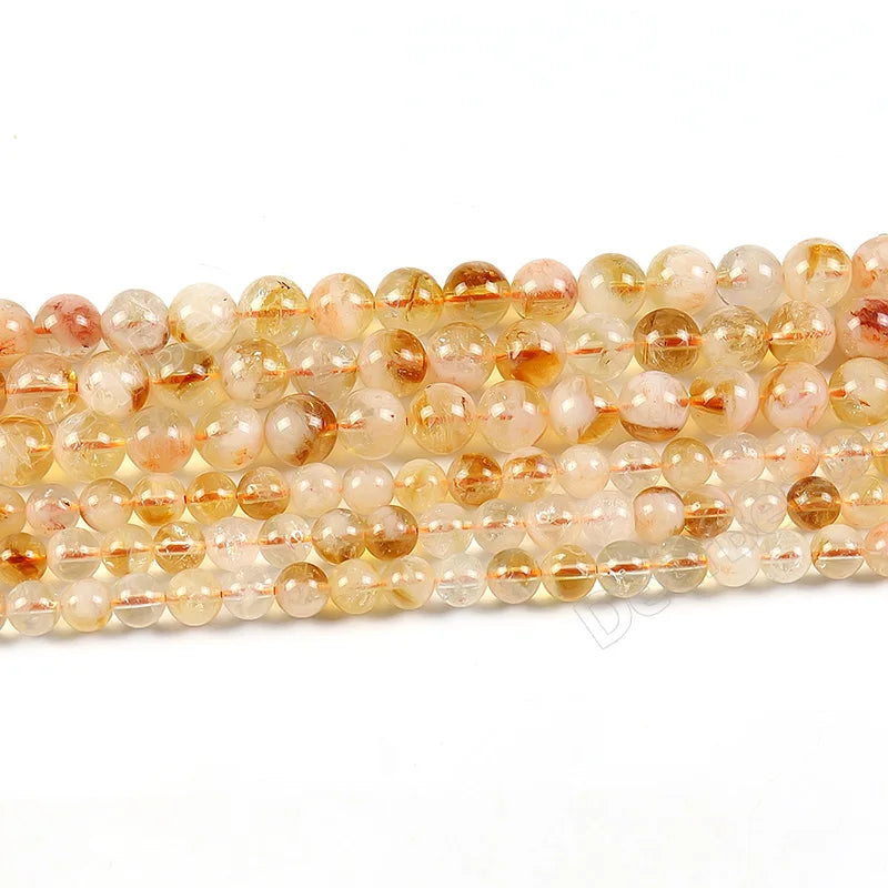 Wholesale 6mm 8mm 10mm Natural Golden Citrine Gemstone Beads Natural Citrine Loose Stone Bead
