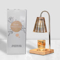 Modern Electric Candle Warmer Lamp Dimmable Wax Melt Warmer with Wood Base Adjustable Height Nordic Style Jar Candle Lamp