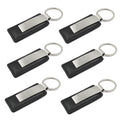 Wholesale Personalised Bulk Metal Rectangle Black Leather Keychain Luxury Car Pu Blanks Leather Keychain