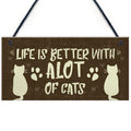 Wholesale Custom Wood Signs OEM Cat Wall Hanging Signs Front Door Home Decoration Rustic Wood Cat Sign