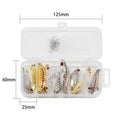 Freshwater Fishing Metal Spoon Leaf Shape Spinner Lures Set 10pcs/Box with Treble Hooks Insect Bait for Sea Bass