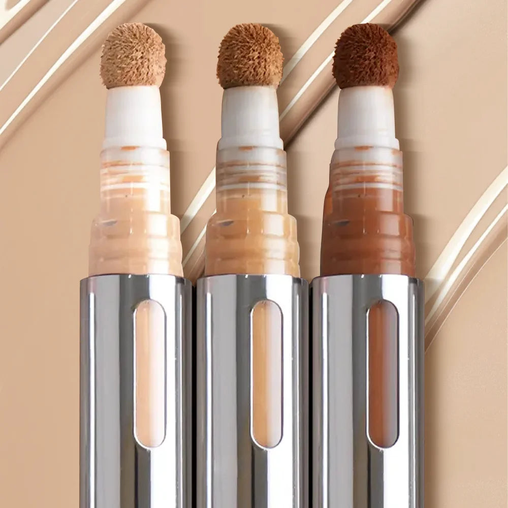 No logo Long Lasting Full Coverage Concealer Pen with Sponger Makeup Pencil Concealer Stick Tube with Brush Pen