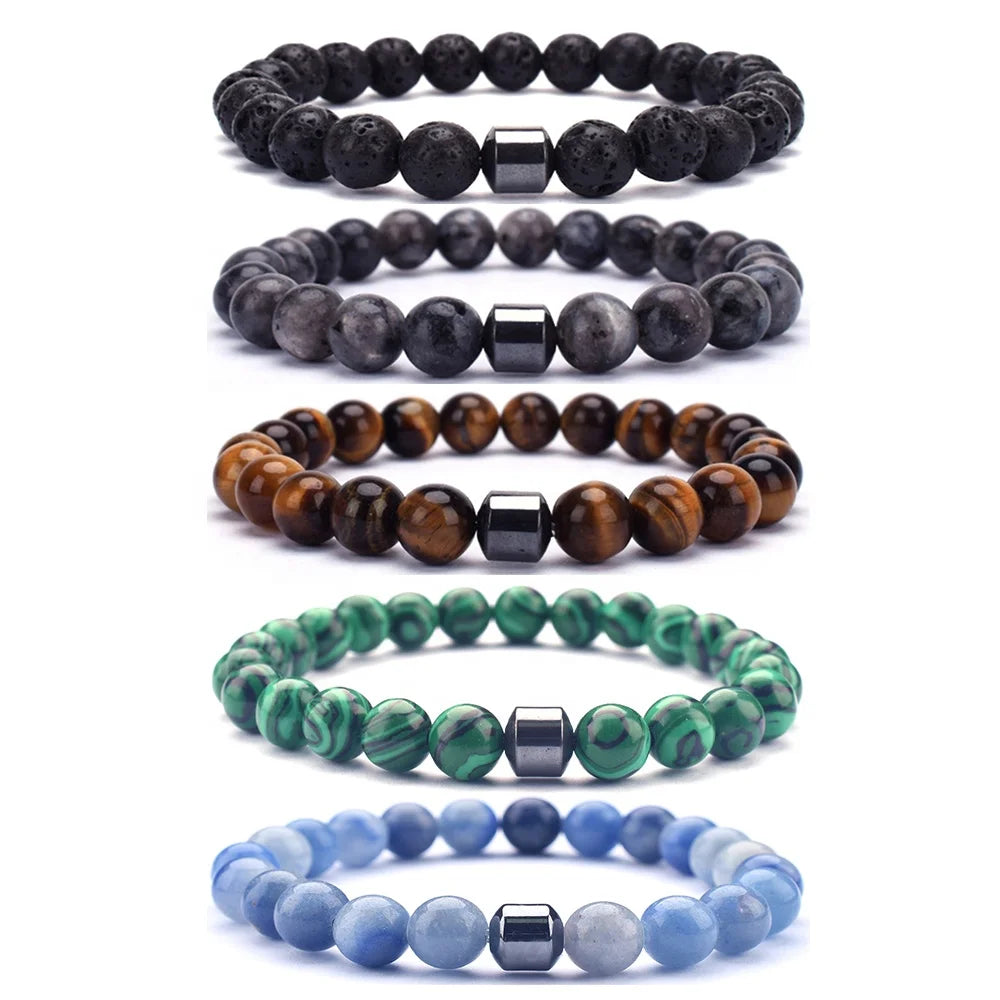 Fashion Natural Healing Stone Bead Bracelet Children's Jewelry Gemstone Personalised Trendy Geometric Christian Anniversary