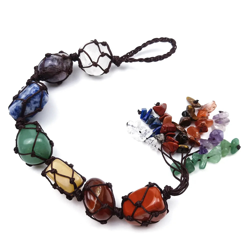 Natural 7 Chakra Crystal Pendant for Home Decoration Meditation Lucky Car Ornaments Pendant