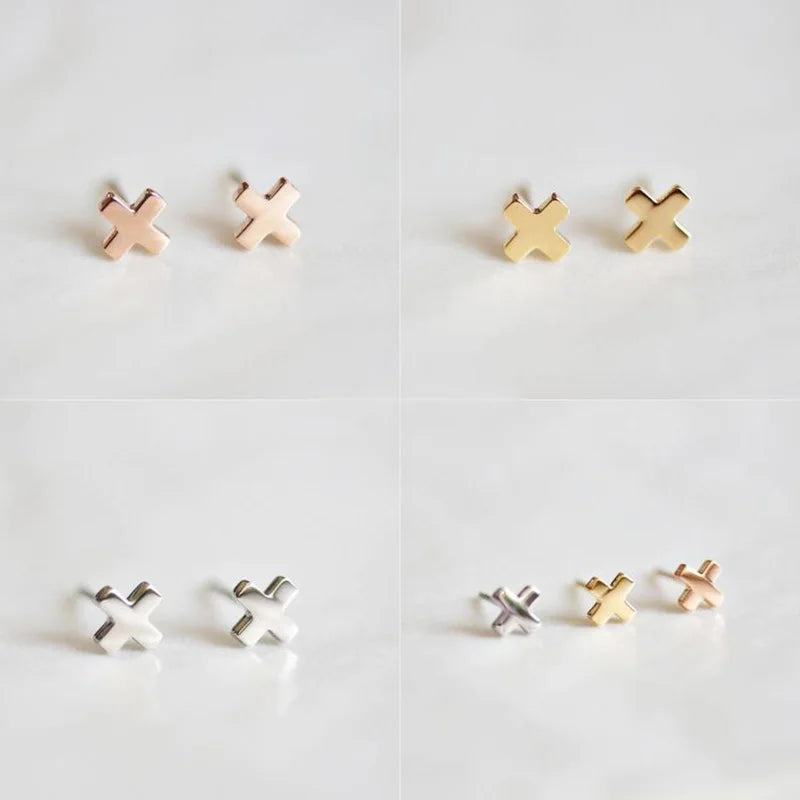 EManco Valentine's Day Gift Best Quality Simple Dainty Stainless Steel Gold Heart Shape Earrings Stud Aretes Fashion Jewelry