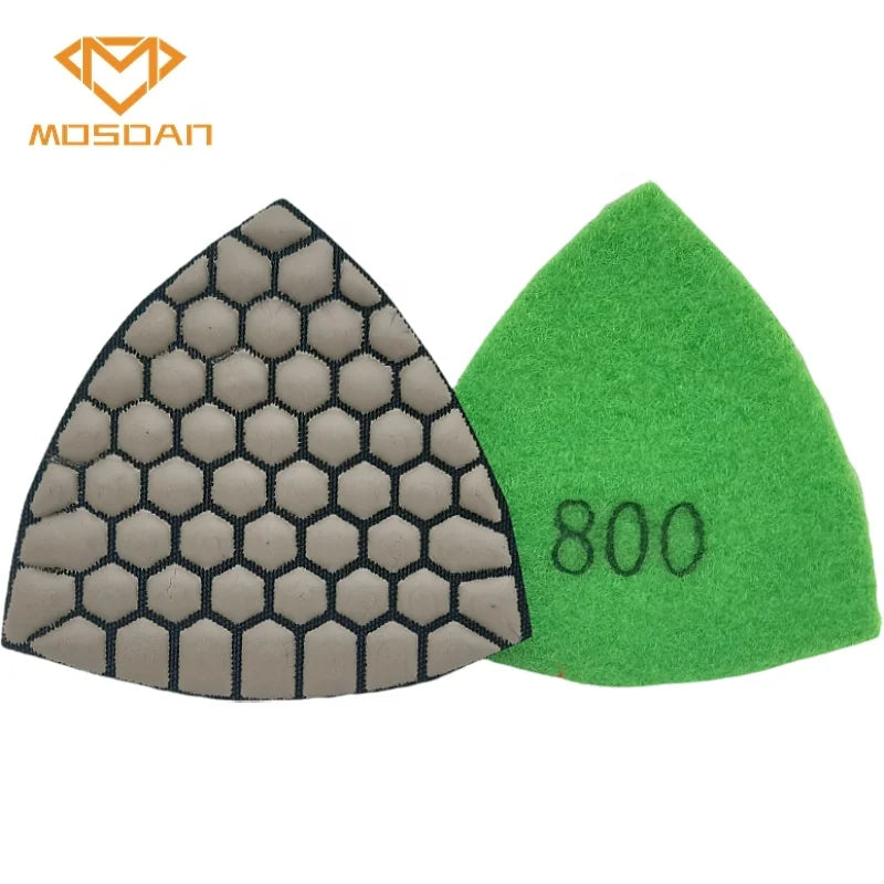 80mm Hook and Loop Triangular Honeycomb Resin Polishing Pads for Edge Corner