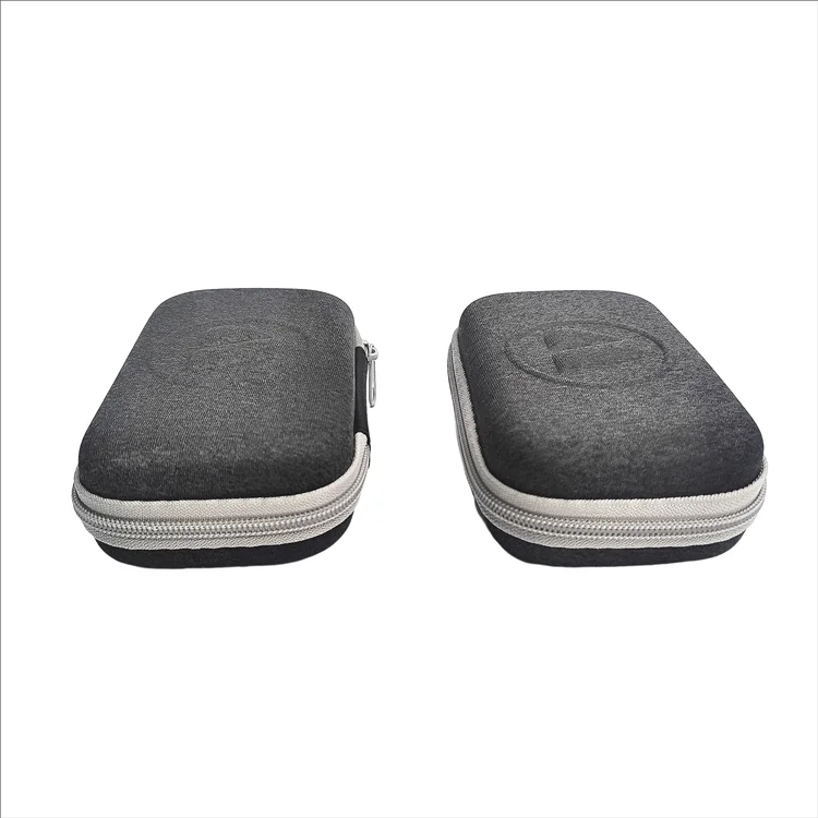 Cheap Custom Printing logo Knitted Fabric 70d Eva Professional Carry Protect Eco Friendly Zip Hard Earbud Package case Bag