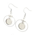 Steel Color Geometric Charm Stainless Steel Earring Hook Base Settings for DIY Jewelry Making