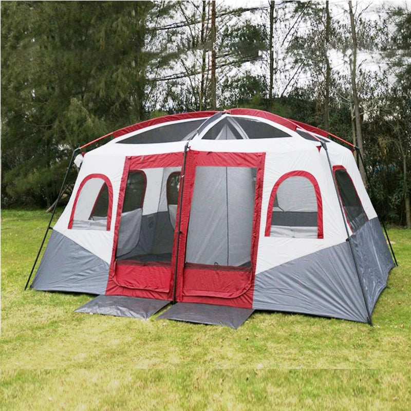 Tents Windproof Family Camping Tent Custom 4 8 12 Person Kamp Cadiri Tente Comping Outdoor Waterproof