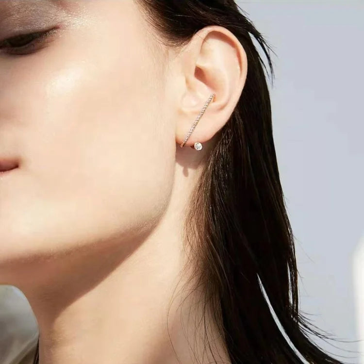 Fashion Punk Rhinestone Stud Earrings for Women Gold Color Statement Minimalist Earings Fashion Jewelry Pendientes EC191066