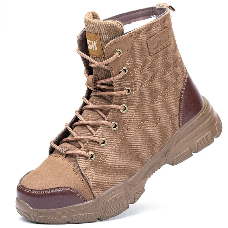 AMAWEI Steel Toe Boots for Men Safety Work Boots Safety Boots Lightweight 611