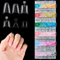 Wholesale 600-Piece Box French Stiletto Nail Art Flakes Almond Scratch-Free Thin Frosted Transparent Traceless Fake Nails