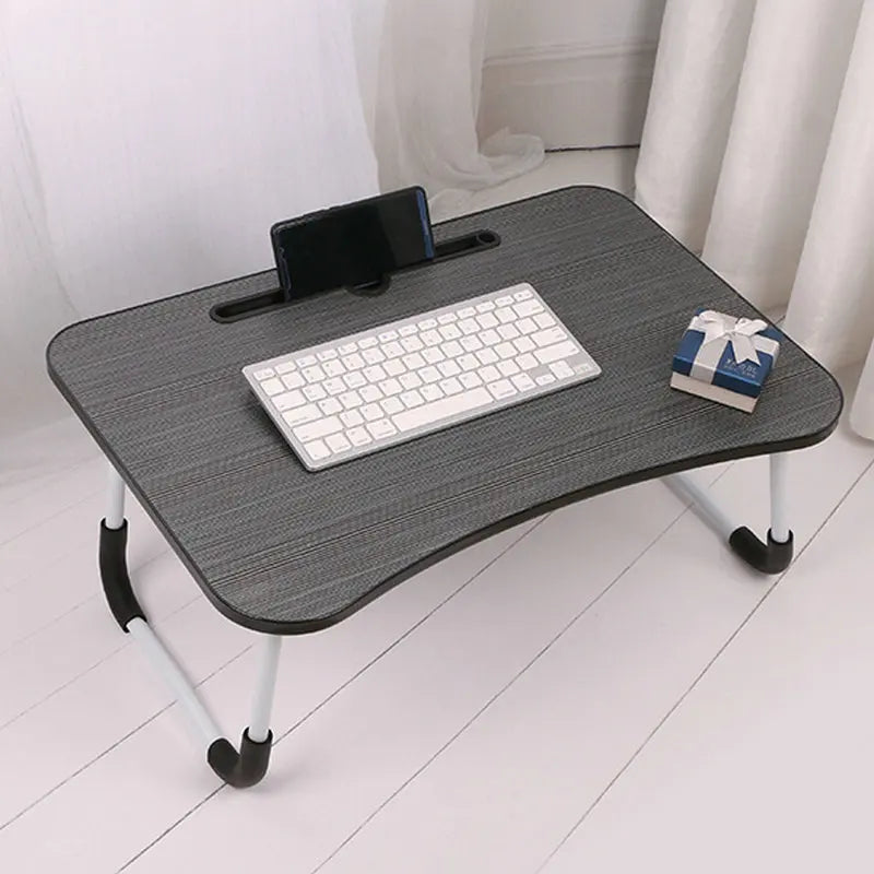 Bed Table Laptop Desk Study Table Folding BLACK Foldable Laptop Stand Furniture Computer Desk Home Office Storage Rack