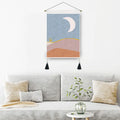 Nordic Ins Blue Sun and Moon Wall Hanging Home Dormority Living Room Phase Tapestry