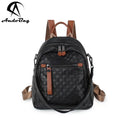 AndoBag Backpack for Women Fashion Genuine Cow Leather Fashion Travel Double Zipper Shoulder Bag 8278-2