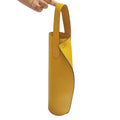 Custom Made Luxury Design Single Bottle Yellow Folding Wine Gift Box Pu Leather Wine Bag