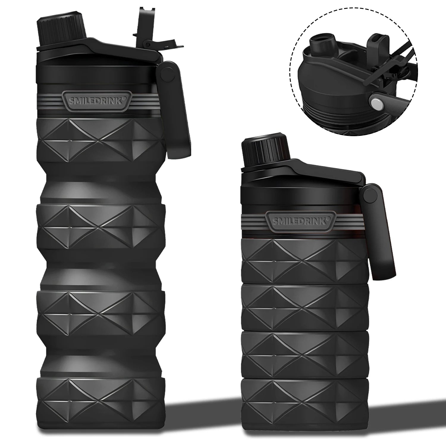 Telescopic Water Bottles 760ml Silicone Foldable Portable Travel Lightweight Reusable for Traveling Camping Hiking