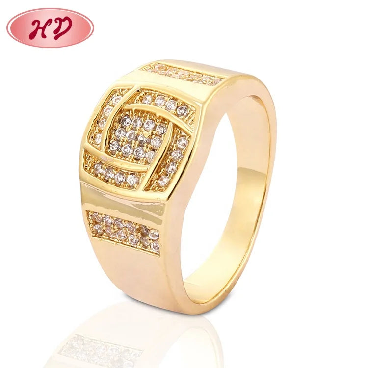 Fashion Simple Band Jewelry Men Finger Rings High Quality Gold Championship Rings