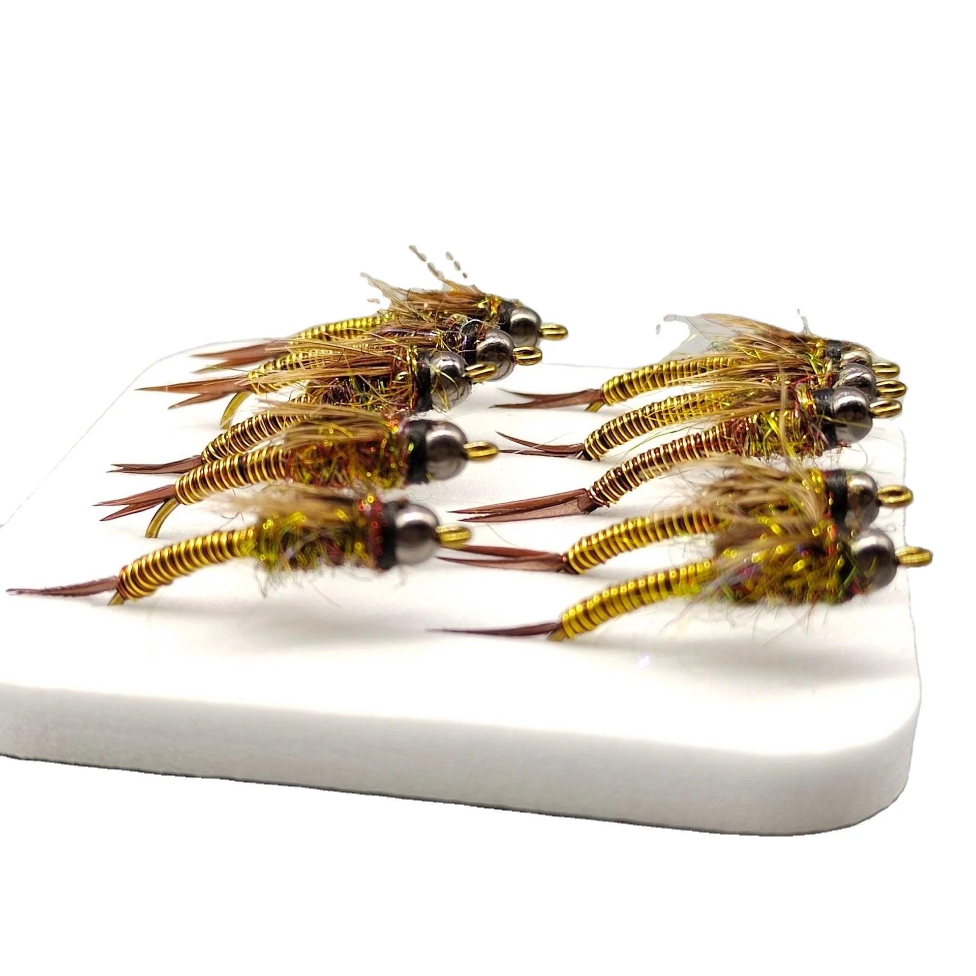 New Tungsten Bead Head Barbless Jig Hook Flash Back Pheasant Tail Nymph Fly Trout Fishing Flies Fast Sinking Lure Saltwater Fish