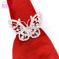 Butterfly Rhinestone Napkin Ring Luxury Crystal Napkin Buckle for Wedding Party & Dinner Table Decor